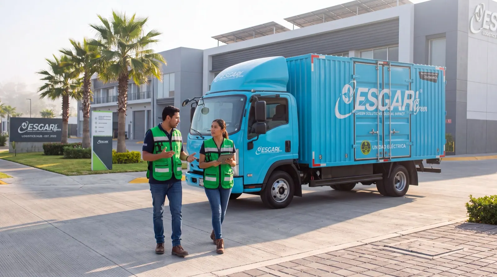 Equipo ESGARI Green junto a una unidad eléctrica